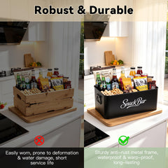 Back compartment stores chip bags and beverages in Candco organizer