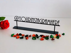 Metal table sign block font option close up