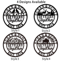 Metal wall name sign for customizable family text