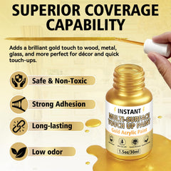 Gold metallic acrylic paint for indoor outdoor decor
