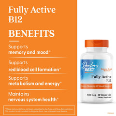 Doctor's Best B12 methylcobalamin for men and women packaging