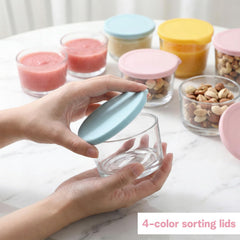 Lids feature sealed tight ring for leak proof storage
