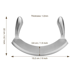 Rocking mezzaluna blade for tender and dense items