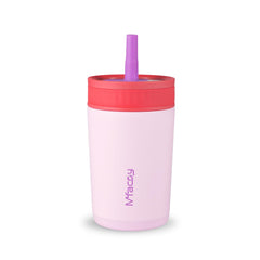 Mfacoy pink kids tumbler 12 oz with spill resistant lid