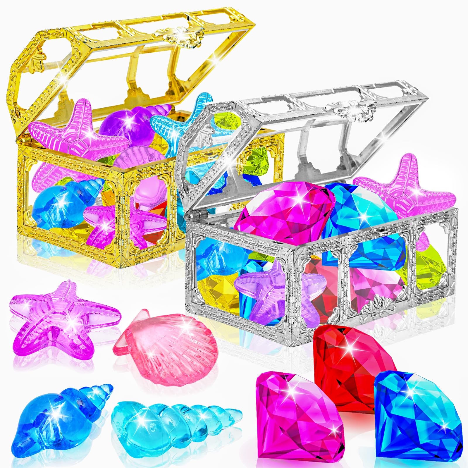 MGparty diving gem pool toys 24-piece set with colorful gems