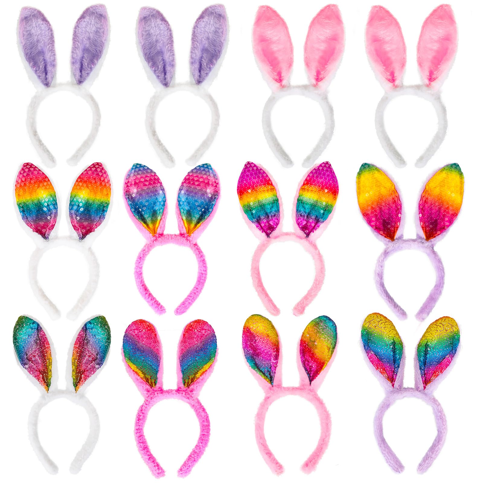 MGparty Easter Bunny Ears Headbands one size fits adults and kids