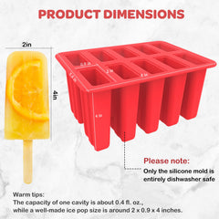Includes popsicle bags for storing 10 frozen treats