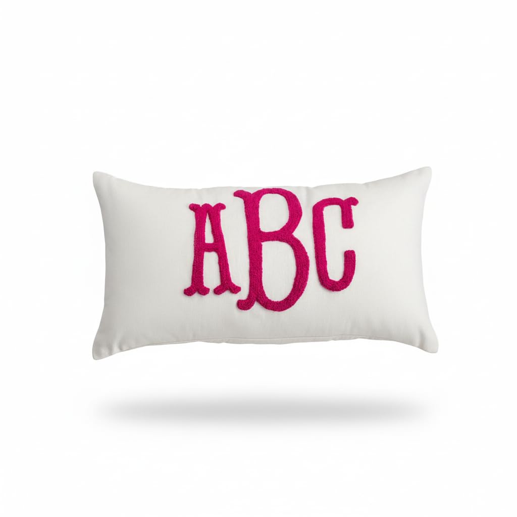 Mia'spillow Lab wedding monogram pillow embroidered initials