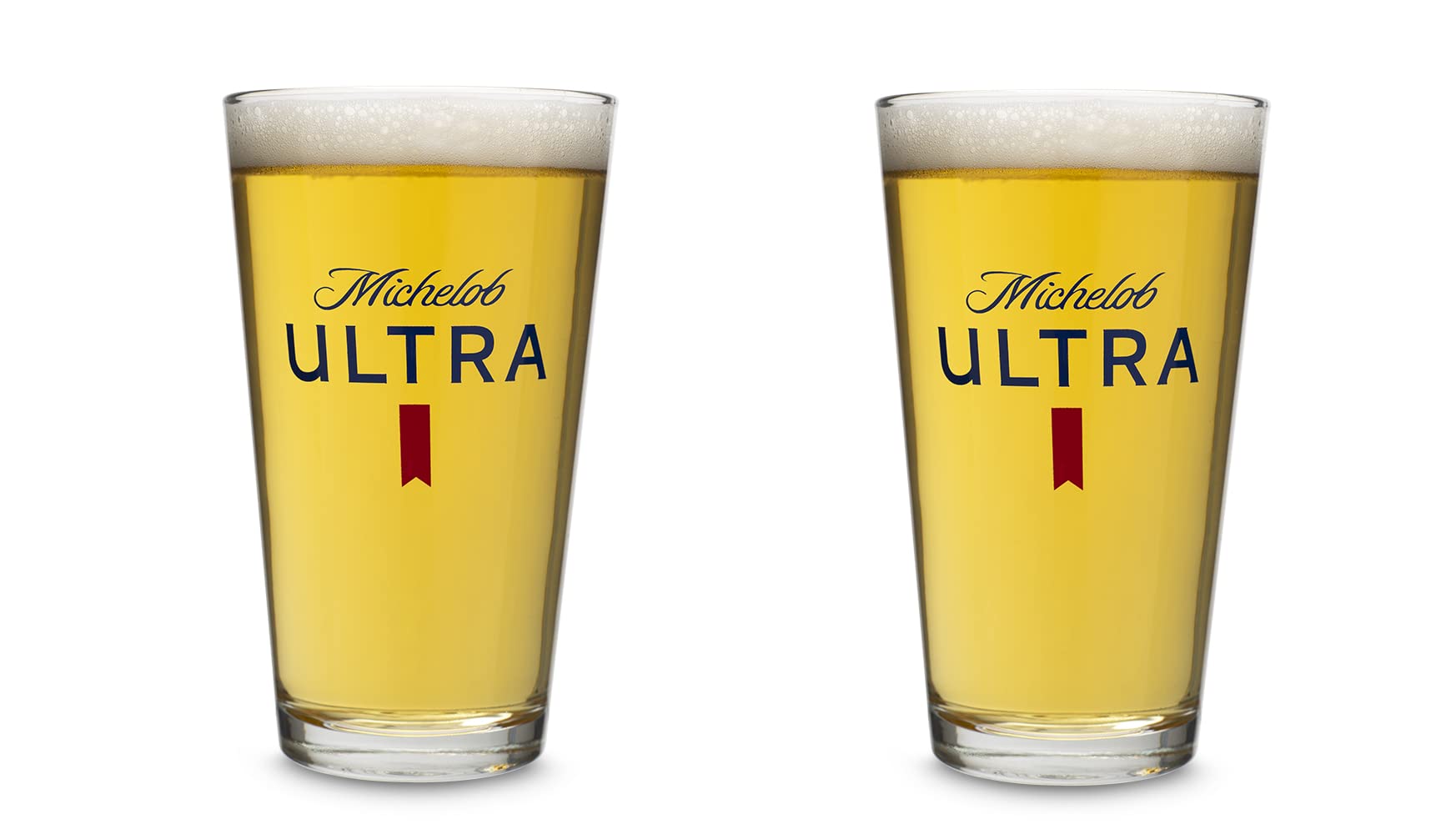 Set of 2 Michelob Ultra pint glasses, 16 oz each, officially licensed