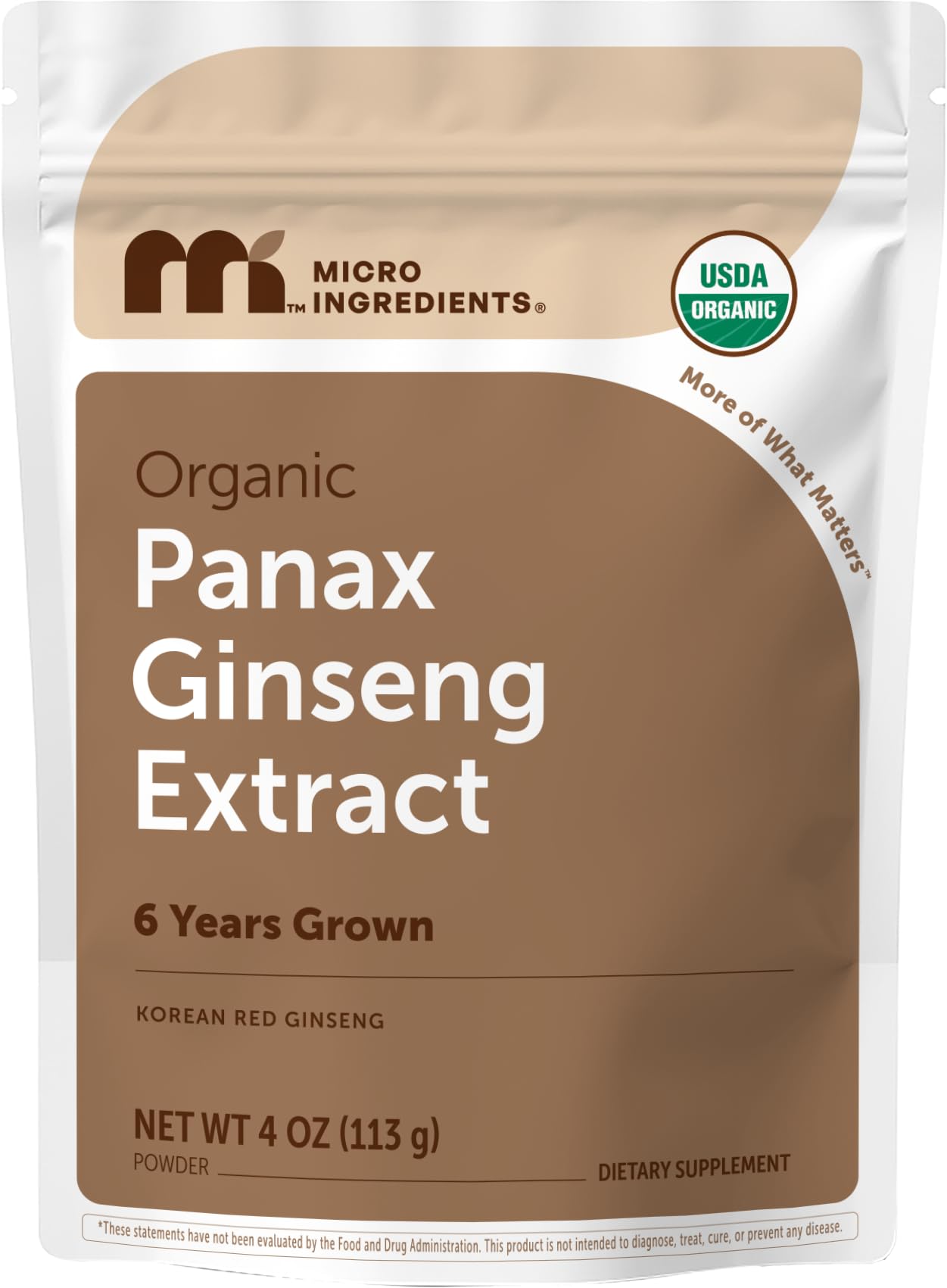 Micro Ingredients Korean Red Ginseng Powder 4 oz packaging