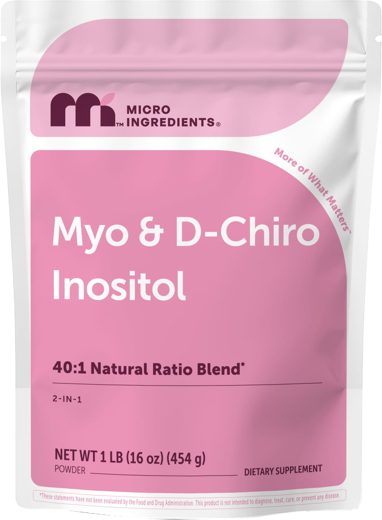 Micro Ingredients Myo-Inositol & D-Chiro Inositol Powder 1lb unflavored