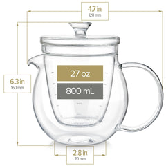 Plastic-free lead-free Teabloom Gardenia teapot