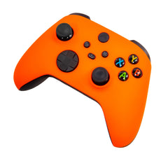 Neon orange soft touch front shell on Xbox Series X S controller