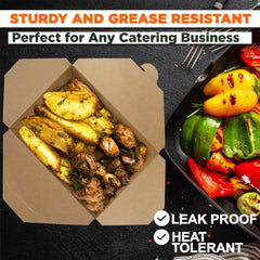 Leakproof greaseproof disposable takeout container 48 oz