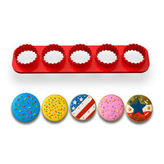 Mighty Gadget mini round scalloped cookie cutter strip 5 cavity