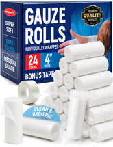 MIGHTY-X medical gauze rolls 24pk 4x4.1yd product packaging