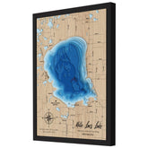 Personalized 3D Mille Lacs Lake wood map front view