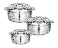 Milton Fortuner 3-Pc Set stainless steel casserole 2.05 Litre Silver
