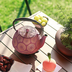 Sakura design pink teapot with infuser