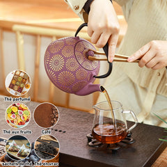 Teapot with heat resistant silicone handle