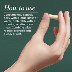Usage instruction: 1 capsule with 8 oz water on label