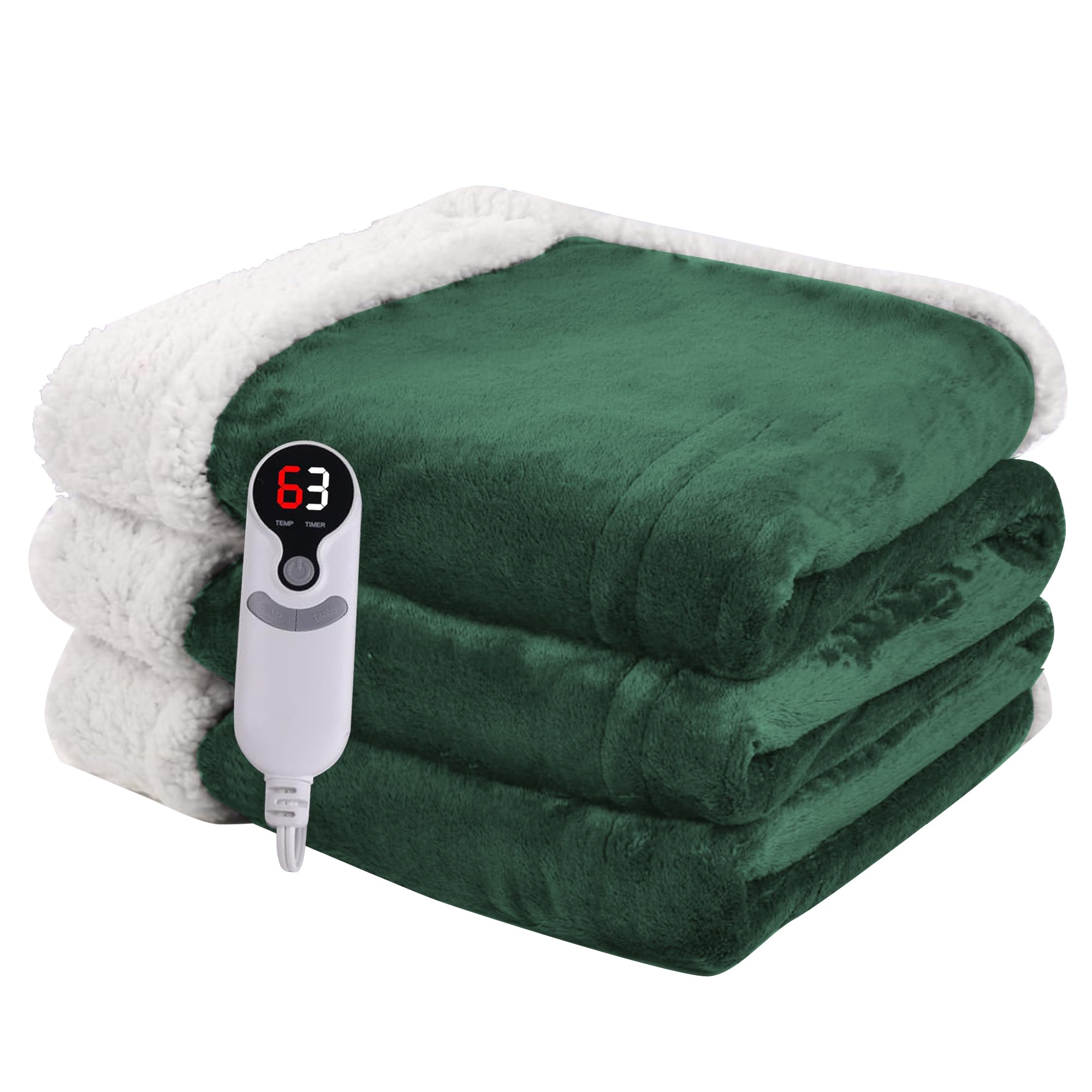Minervada electric heated throw blanket 50x60 grass green