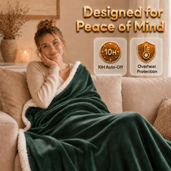 Grass green Minervada heated throw blanket 50x60 size