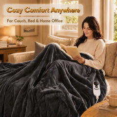 Double sided plush comfort blanket with flannel and sherpa fleece