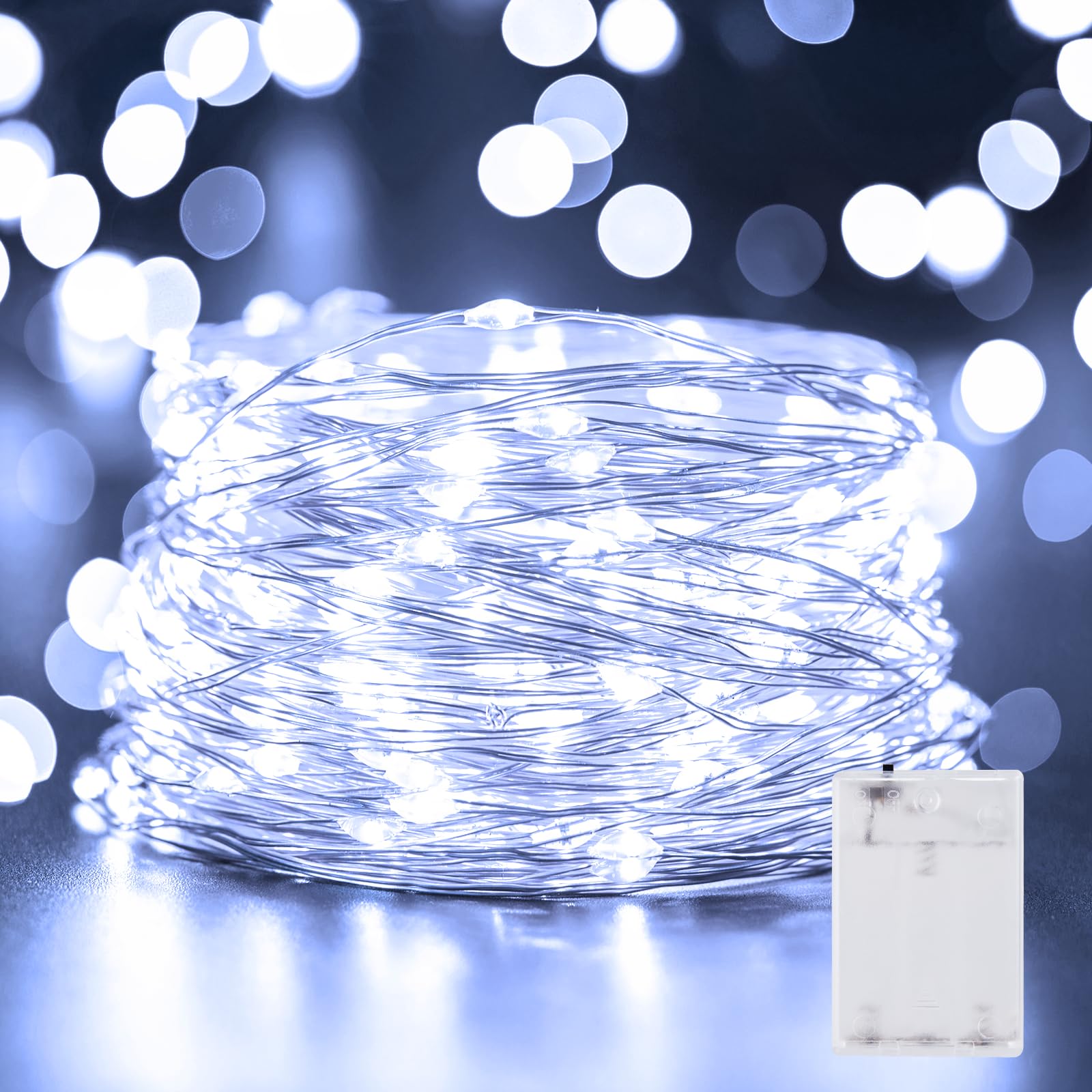 Minetom 33FT 100LED fairy lights on silver wire for decor