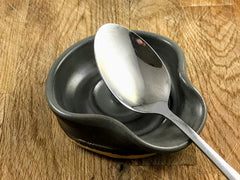 MINI ceramic spoon rest steel grey