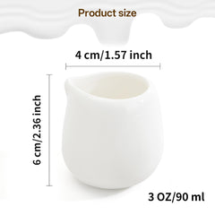 Mini ceramic creamer pitcher 3 oz size