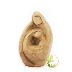 Mini Holy Family Statue carved from olive wood
