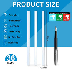 Mini hot glue sticks 8 inches long for glue gun 0.27in