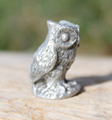 Mini Owl Figurine dimensions 7/8 inch high by 1/2 inch wide