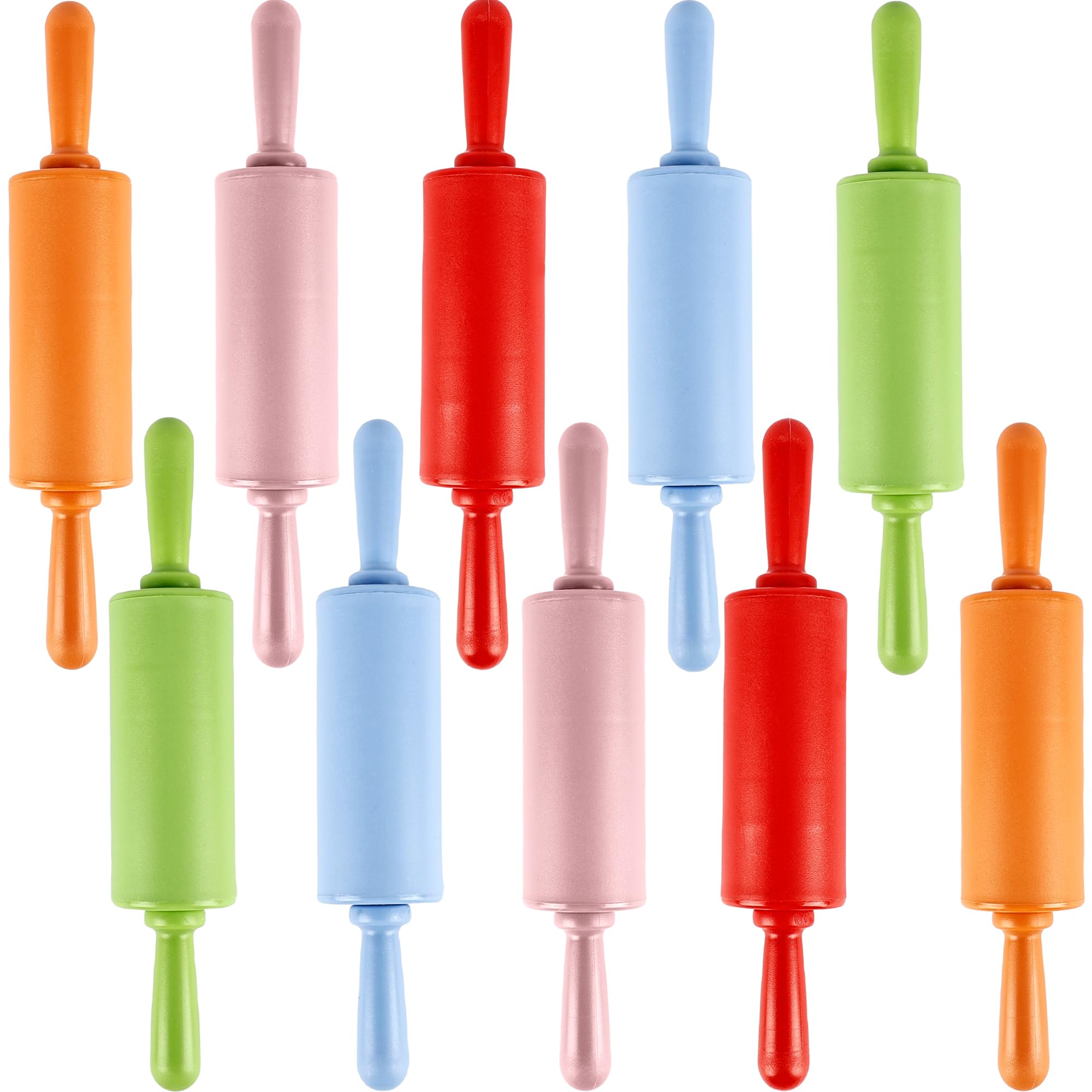 10 piece mini rolling pins for kids 9 inch set with plastic handles