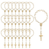 Mini Rosary Baptism Favors 30pcs acrylic beads with gold tone chain