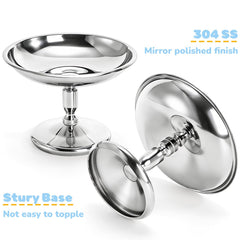 Footed pedestal dessert bowls for serving