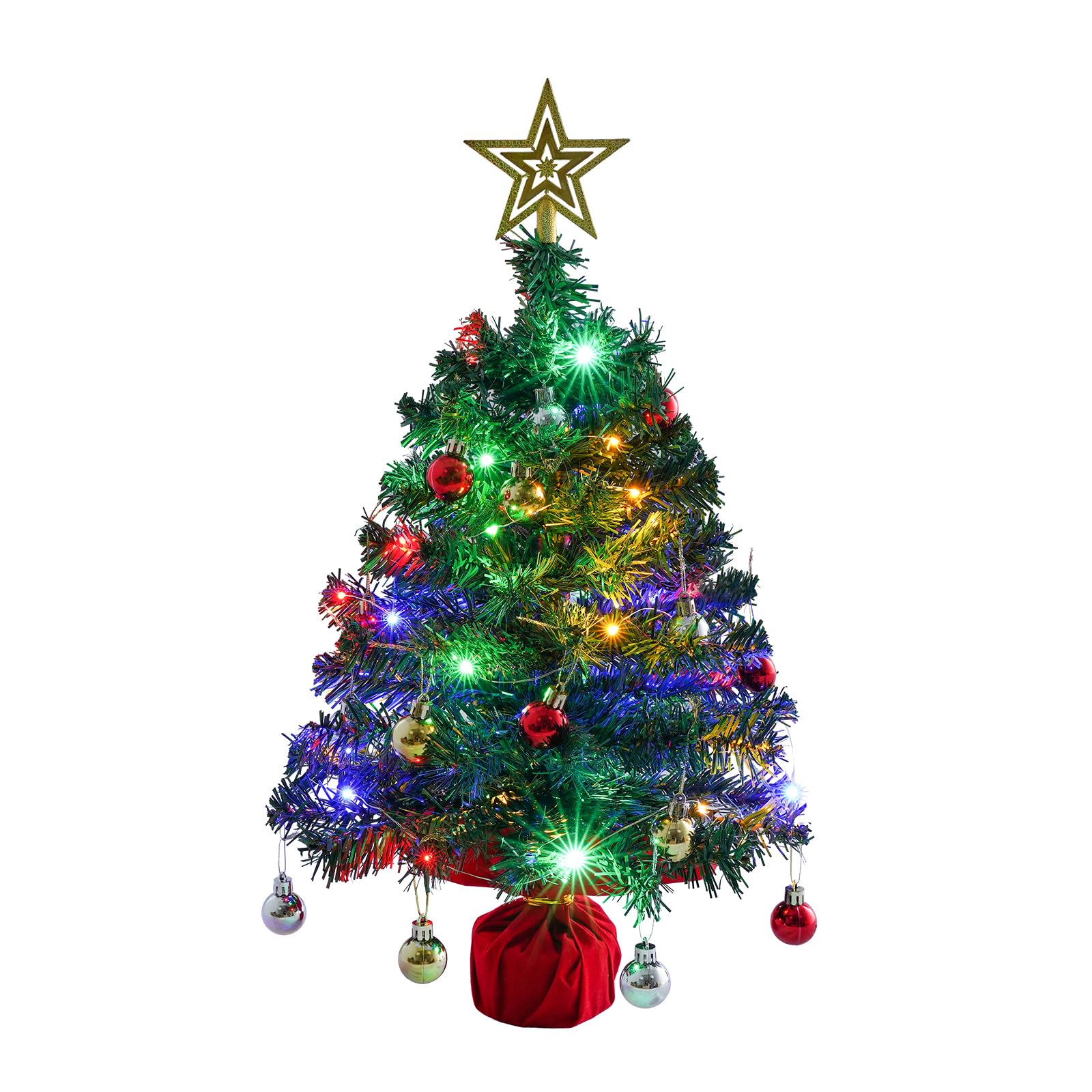 Mini Tabletop Christmas Tree 24 inch height with 30 LED lights
