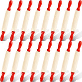 sixteen mini wooden rolling pins 8 inch with red handles for kitchen