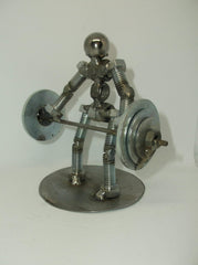 Miniature Body Builder Athlete figurine made from bolts