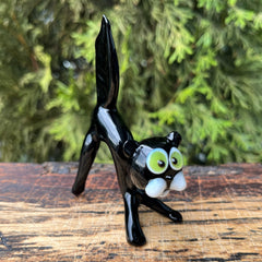 Art Glass Kitten desk ornament on shelf