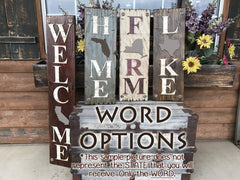 Minnesota state sign welcome farm brown white lettering on distressed wood