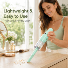 mint color compact handheld vacuum for car and interior