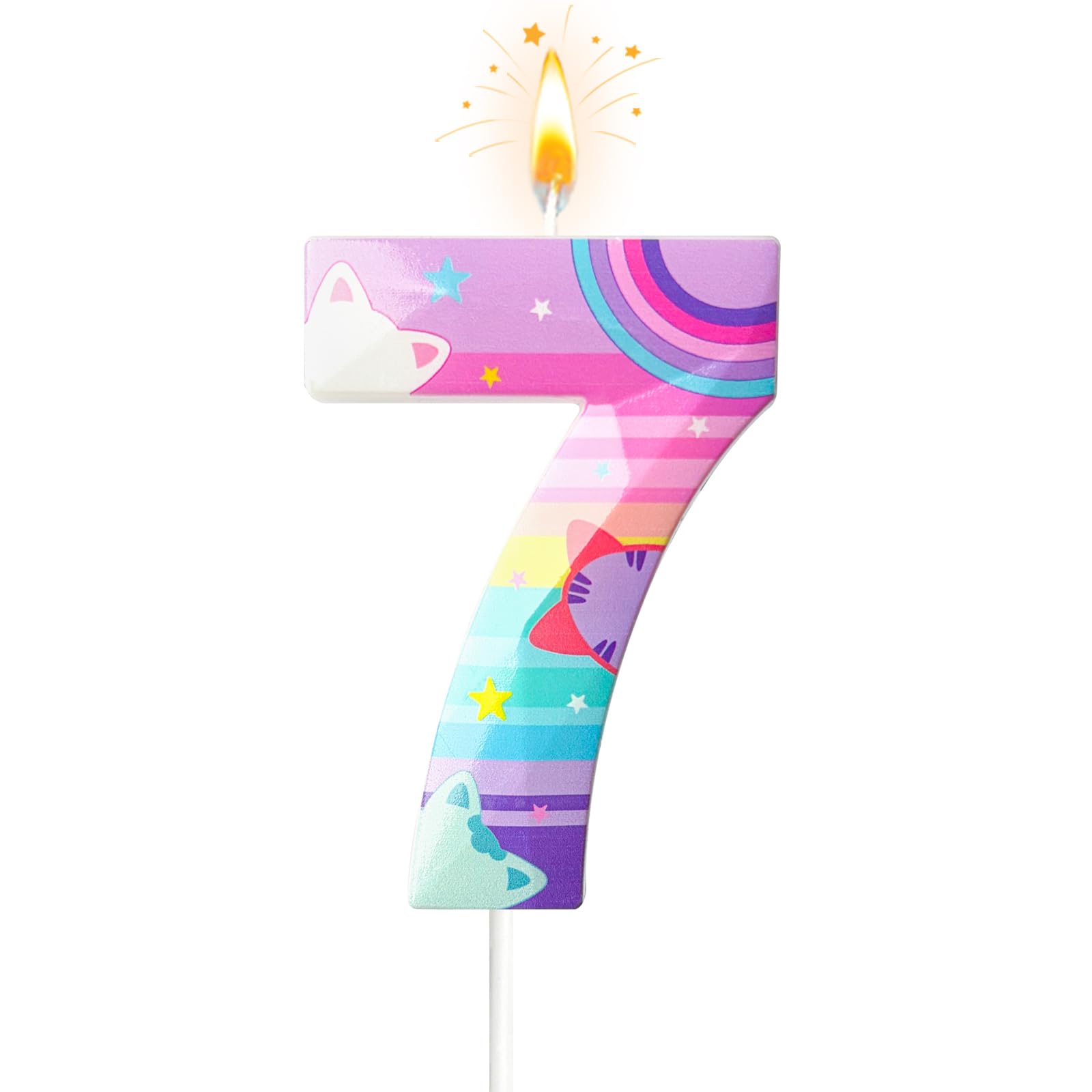 Minyu Rainbow Cat Number Birthday Candle product image