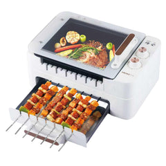 MIOAOTCE 3-IN-1 skewers and indoor grill with 360-degree rotation