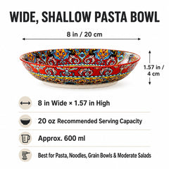 Four 20 oz porcelain bowls with bohemian patterns