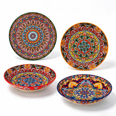 Mirenel ChaoArt pasta bowls set of 4 on dining table