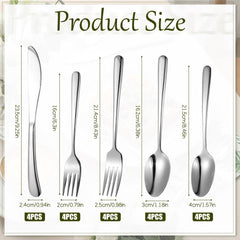 mirror polished flatware set on white background