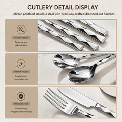 Mirror-polished finish silverware set