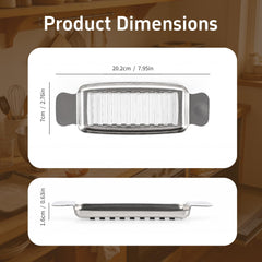 Butter cutter featuring a mirror-polished steel frame